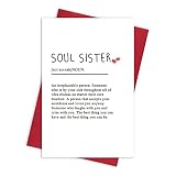 Ulbeelol Soul Sister Definition Card, Card for Bestie, Best Friend Card, Friendship Card, Galentines