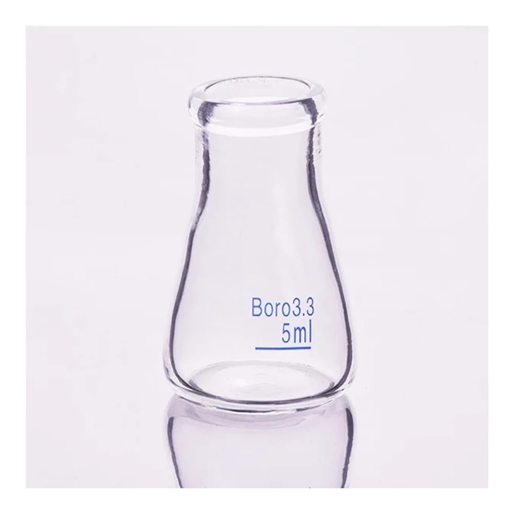 Attrezzature e forniture di laboratorio 3 beute in vetro borosilicato con collo stretto, capacità 5 ml, beuta Erlenmeyer bocca normale