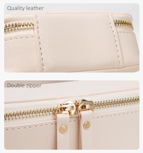 Image of Cute Clear Makeup Bag for Purse,Travel Cosmetic Case for Girls(Mini Beige)