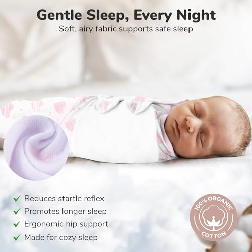 Image of Mama Cheetah Baby Swaddle Sack, Organic Swaddling Blanket, Newborn Swaddle Sleep Sacks, Adjustable Infant Swaddle Wrap, Easy Swaddles for Boy Girl 0-3 Month