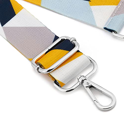 Image of Silvery Buckles Wide Shoulder Strap Adjustable Replacement Belt Crossbody Canvas Bag Handbag