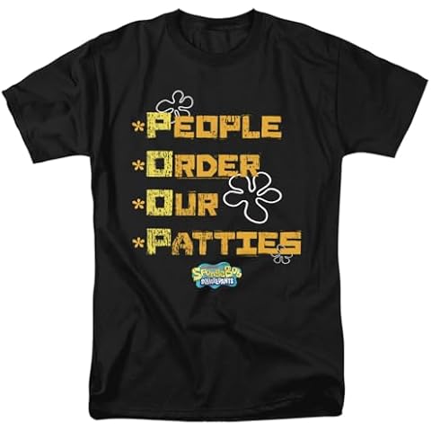 LOGOVISION Spongebob People Order Our Patties Unisex Adult T Shirt, Black, Large Cover
