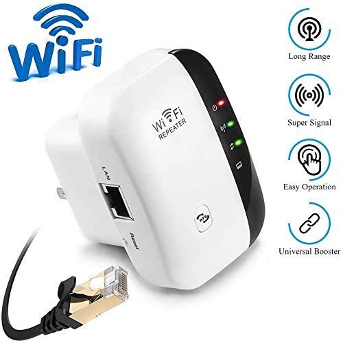 WiFi Repeater, Range Extender, 2.4G Network with Integrated Antennas LAN Port, 300Mbps Wireless
