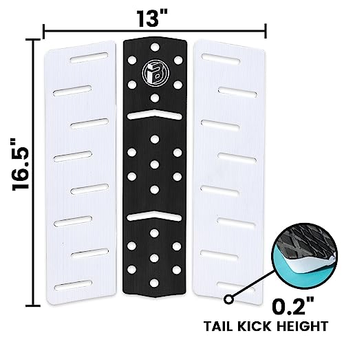 Rokia R 3 Pieces Surfboard Traction Pad EVA Foam Surf Traction Pad with 3M Adhesive Non-Slip Sup Deck Pad Fit for Surf Tail Pad Fish, Surfboards, Skimboard, Longboard, Shortboard (D) - Thumbnail 2