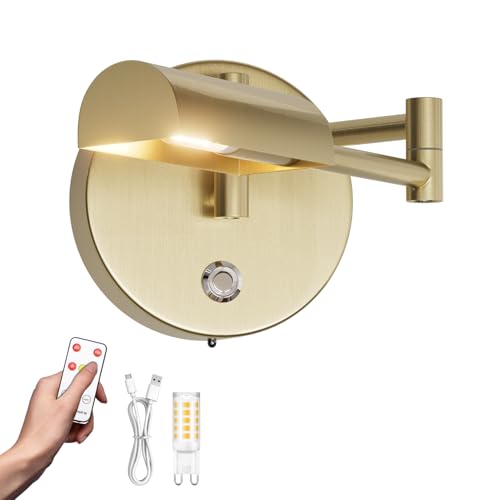 Image of Tipace Battery Operated Wall Sconce,No Wired Rechargeable Wall Lamp 180Rotate with Remote Control,Warm Light Cordless Wall Light Fixtures for Bathroom Hallway Kitchen,Black(Bulb Included)