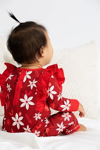 Image of MONICA + ANDY Double Ruffle Romper, 100% Organic Baby Clothes for Girls, Baby Onesie, Newborn, Infant & Toddler Sizes