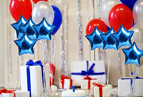 Image of 10pcs Star Shape Foil Mylar Helium Balloon 18 inch Balloon Birthday Party Decoration Foil Balloons,Wedding,Baby Shower Decor - Blue