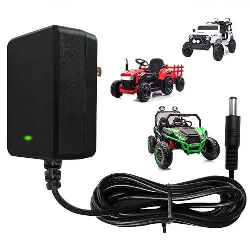 24V Charger for Ride On Toys, 24V Battery Charger with Charging Indicator Light for Ride On Car, Wrangler SUV, Dynacraft Toy Car, Kid Trax, Jeep ATV, 800mA Supply Power Adapter