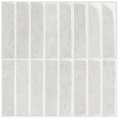 MORCART Peel and Stick Backsplash, 10 Sheets of 11.8"x11.8" - 3D Adhesive Waterproof Wall Tiles for Kitchen, Bathroom, Living Room, Subway Tiles, Gray-Beige