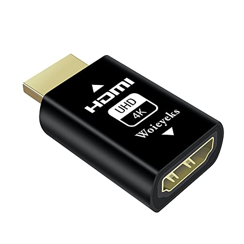 Woieyeks 4K HDMI EDID Emulator Passthrough Adapter,Female Port Connected to an External Display,for Extender/KVM Switch/AV Receiver/Video Splitters Support 3840x2160@60HZ,1080@60/120HZ(1 Pack)