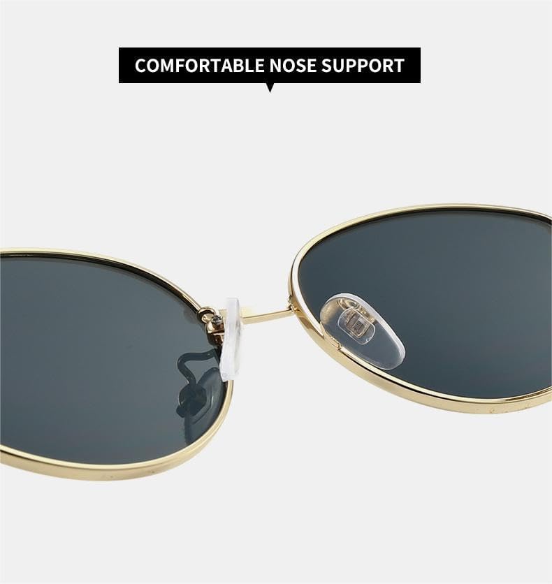 Trendy Retro Oval Sunglasses for Women Men - Fashion Designer Sun Glasses - Rectangle Metal Frame Shades - Image 6