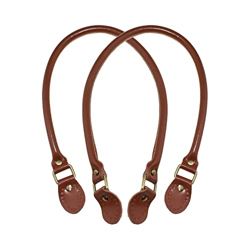 HAHIYO Purse Handle Replacement Cowhide Leather Handle Strap Shoulder Handbag Tote Belt Sturdy Easy Clip on Attach Stay on Not Slip off Not Leave Mark on Body 24.4inch 2PCS
