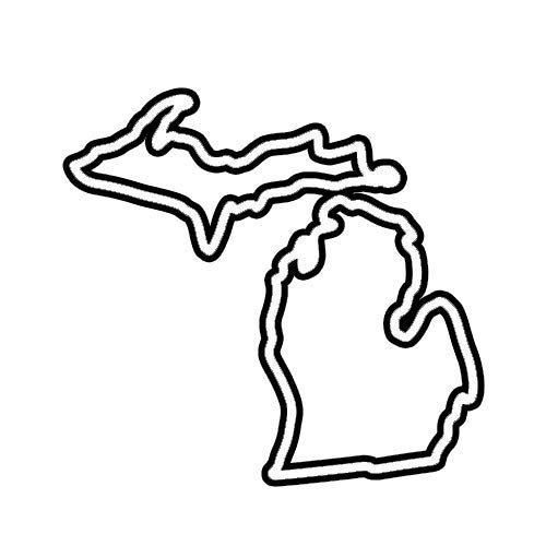 Calcomanía de vinilo MI de Michigan para decorar ventanas de coche y casilleros