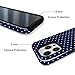 Zilkaifly Trendy Cute Hybrid 2 Layer Navy Blue Polka Dot Phone Case for iPhone 14,Navy