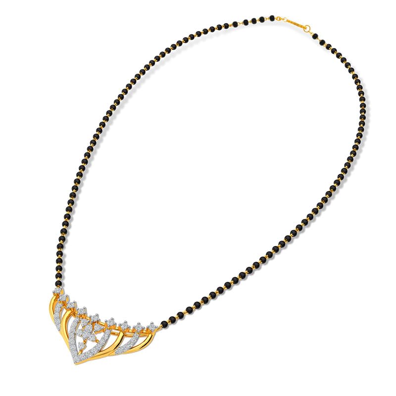 Image of KISNA JEWELS 14KT|18KT BIS Hallmark Pure Gold and Diamond Mangalsutra For Women