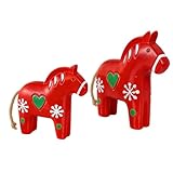 Genérico de Caballo Rojo,2 Piezas Figura Decorativa para Mesa | Caballo De Decoración para Escritorio | para el Hogar, Salón, Dormitorio, Estudio, Estantería, Alféizar, Fiestas de Primavera y