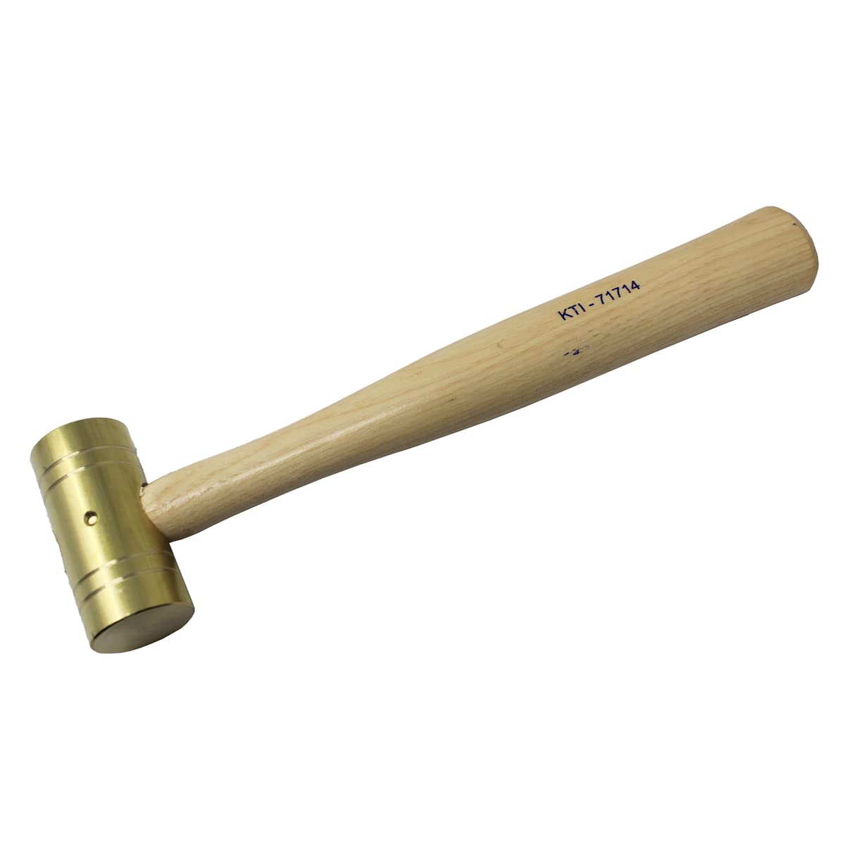 K Tool International 71714 16 oz. Brass Ball Pein Hammer with Hickory Wooden Handle for Garages, Repair Shops and DIY, Solid Brass Head, Non Sparking, 1-1/4