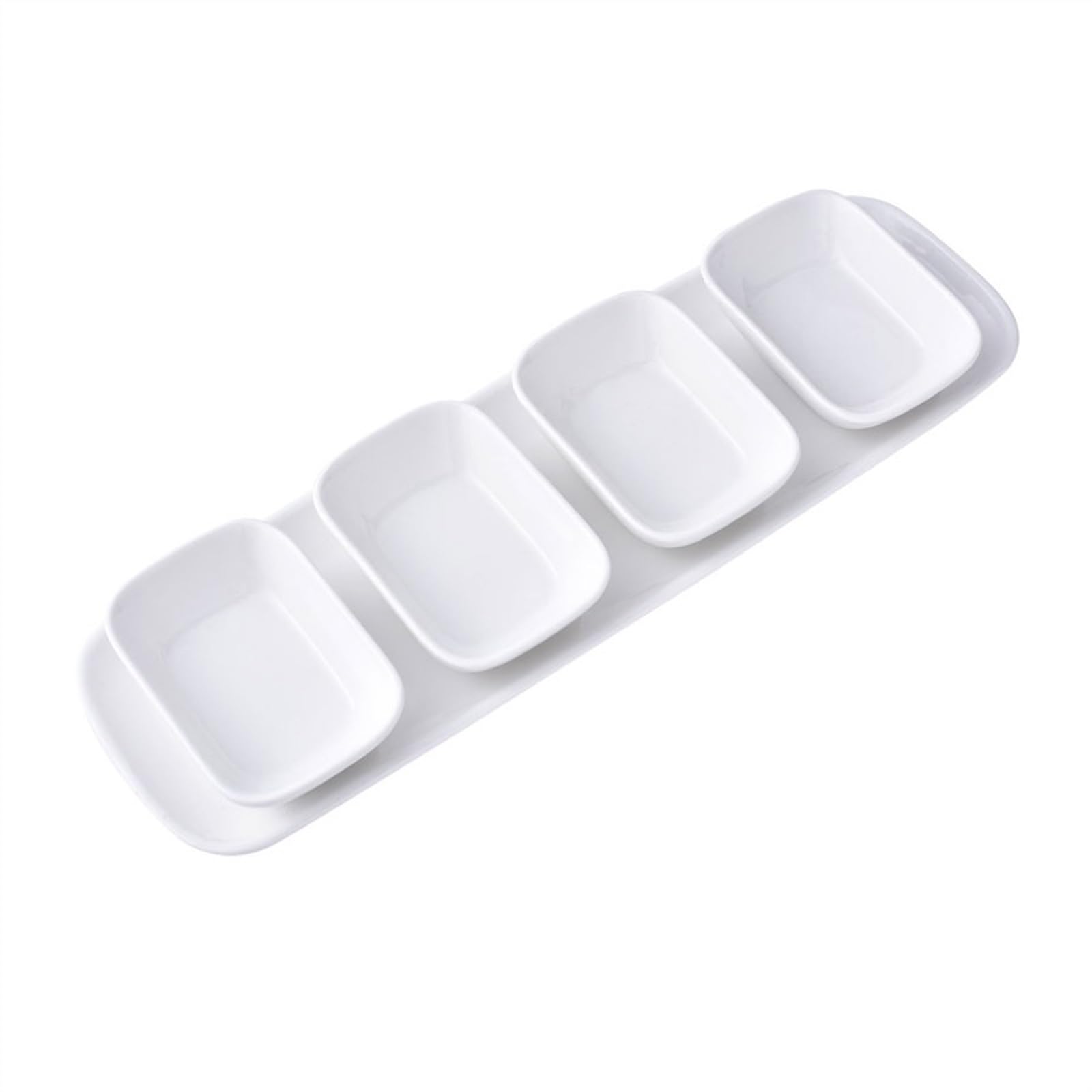 Ciotoline da Snack Piatto angolare rotondo creativo Vassoio rettangolare Set Snack Ciotola di frutta Piatto caldo Salsa Stoviglie semplici Piatti Snack Ceramica(Size:B)