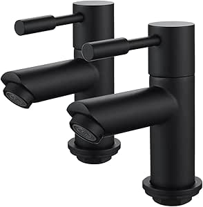 Luckyhome Basin Tap Pair,Twin 1/2" Chrome Hot & Cold Basin Pillar Taps ...