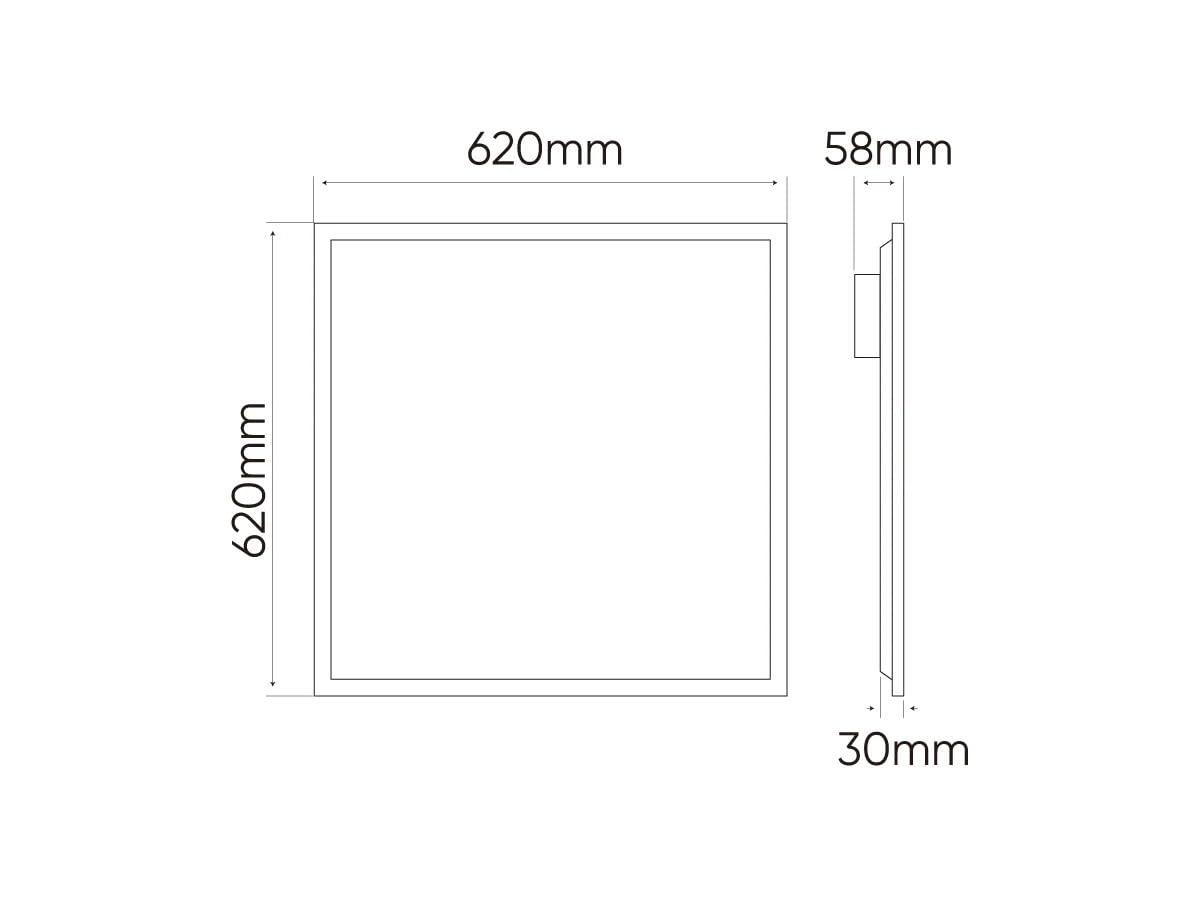 LED Panel 34W – 620x620mm Eckig, 4000K Neutralweiß, 4760lm, Dimmbar (Triac), Flache LED Deckenleuchte für Büro, Wohnraum & Rasterdecke, Aluminiumrahmen, Langlebig & Energieeffizient, Weiß