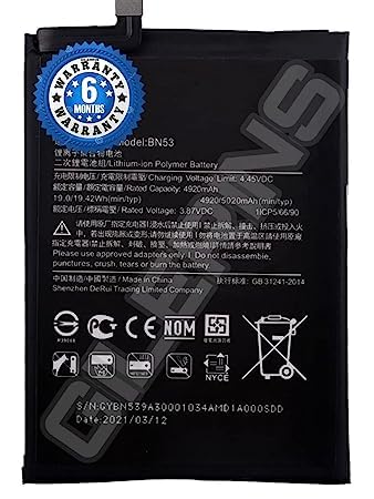 Image of Original BN53 Battery for Redmi Note 9 pro M2003J6B2G Battery with 6 Month Warranty **** (F000212)