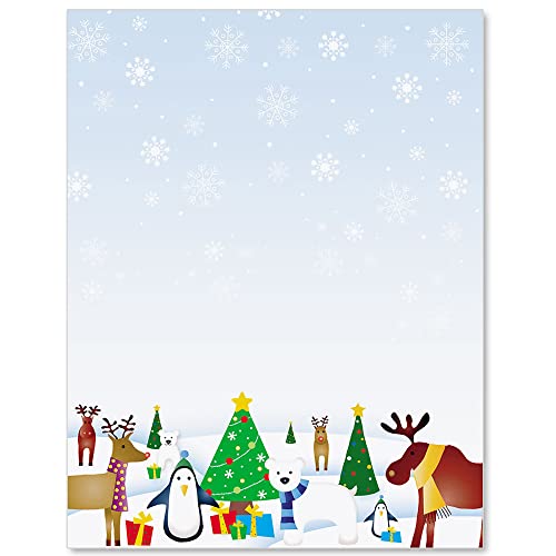 PaperDirect Winter Friends zf[y[p[ 8.5C` x 11C` NX}X J[h ҏ `V 莆 j[X^[ XNbvubN wZrWlXp 25