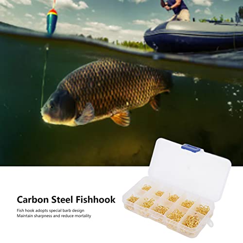 Gaeirt Karbonstahl-Angelhaken, Angelhaken-Set mit hoher Zähigkeit und Aufbewahrungsbox für Meerwasser – Bild 3