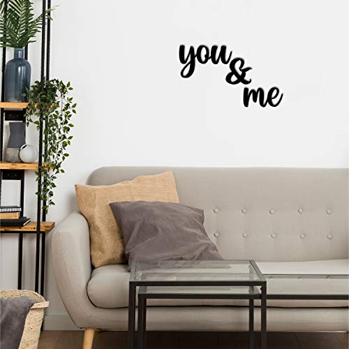 Image of eCraftIndia You & Me Wooden Wall Decor for Living Room Bedroom | Home Wall Decor Items | Wall Art for Home Decor | Valentine Gift for Girlfriend Boyfriend Husband Wife Her Him | Valentine Decoration