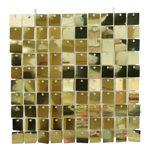 Toile de fond dorée à paillettes 6 panneaux 30x30cm pour décoration de fête