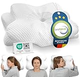 Orthopädisches Nackenstützkissen bei Nackenschmerzen aus hochwertigem Memory Foam - Ergonomisches Nackenkissen - Kopfkissen für Seiten-, Rücken- & Bauchschläfer - waschbarer Bezug bei 40°C