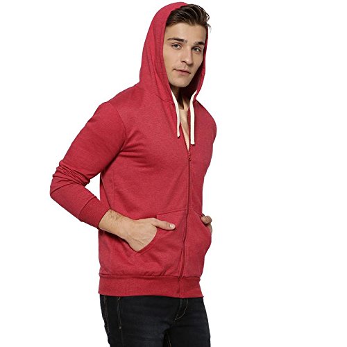 Image of CAHOOT Men's Zip-Front Hoodie with Contrast Drawstring for Casual Wear | Long Sleeve | Hooded Neck | Zipper Closure | Cotton Sweatshirt Crafted with Comfort Fit for Everyday Wear