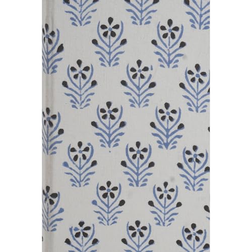 Image of Floral Hand Block Printed 3.3 Gallon Decorative Waste Basket - Eco-Friendly Cardboard Trash Can, Plastic-Free & Sustainable, Perfect for Christmas and Housewarming Gifts (1, Blue Balck DOT)