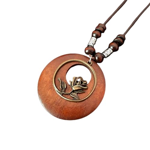 Roontin Long Boho Necklace for Women - Handmade Vintage Pendant Jewelry Chunky Costume Necklaces - Costume Jewellery For Women