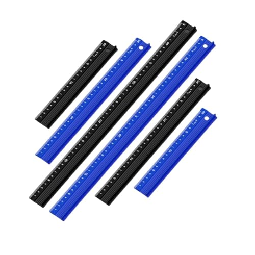 MoremoQQ 製図直定規 アルミ 多機能定規 滑り止め機構付き 20/30/45/60cm カッター対応 耐久性あり 建築製図 自宅学習 家庭 学校 建設現場 オフィスに最適 (ブルー,60cm)