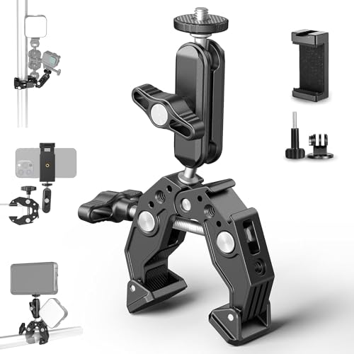 NEEWER Super Clamp with 3" Dual Ballhead Magic Arm, Cold Shoe, 1/...