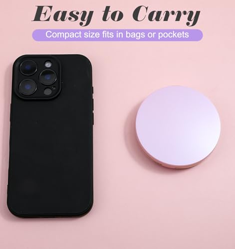 Mini Powder Container, 2 Pcs Reusable Powder Compact with Mirror and Puff for Makeup, Handbag, Anywhere Touch-ups (Pink & Black) - Image 4