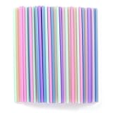 [100 Pcs] Colorful Disposable Plastic Drinking Straws - 8.26' Long & 0.24' Diameter Cute Straws for Juice,Coffee,Milk,Cocktail, Ideal for Bachelorette Party, Birthday Party, Bridal Shower, Baby Shower