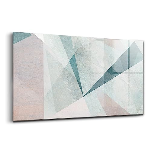Peinture murale verre durable 140x70cm Wallfluent wallart abstraction géométrique intérieur