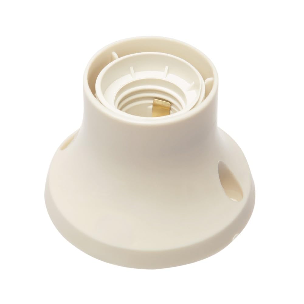 Portalampada E27 da parete con base dritta bianco