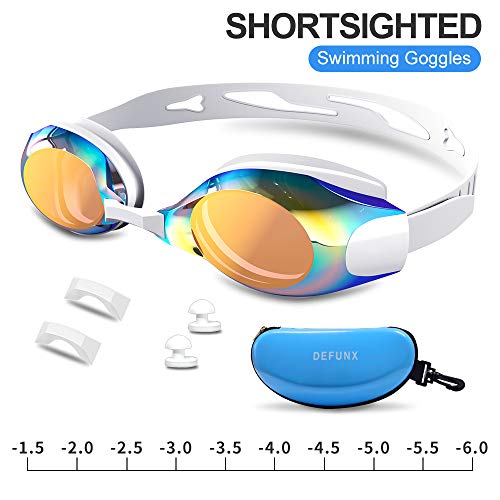DEFUNX Swim Goggles,Swimming Goggles with Lenses for Nearsighted Adult Men Women Youth Kids