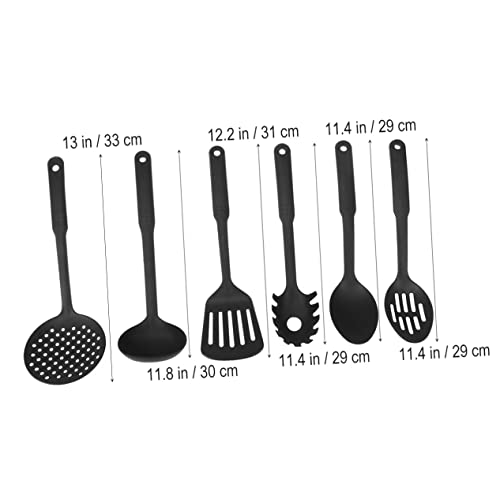 BESPORTBLE 6 Pcs Pot Scraper Hutch Kitchen 6 Piece Set Kitchen Utensils Kitchenware Kitchen Wares Cooking Tools Nylon Kitchen Utensil Black Cooking Spatula Suit Kitchen Utensil Set - Image 2