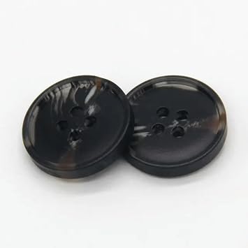 Knitting Buttons,Assorted Buttons pin,15mm 20mm Round Resin Horn Pattern Black Buttons for Sewing Vintage Men Suit Blazer Coat Windbreaker DIY CraftsColorBlack,Size20mm 30pcs