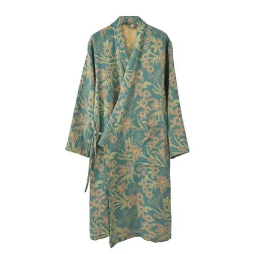 Peignoir kimono jacquard en coton haut de gamme doux pour homme et femme