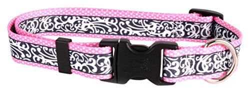 Image of Yellow Dog Design Chantilly Pink Dog Collar Fits Neck 14 to 20 inch /4 inch Wide, Medium 3 /4 inch Wide