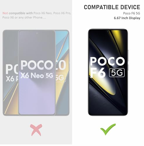 Image of Mr.Shield Top-Notch HD+ Tempered Glass Screen Protector Guard for Poco F6 (6.67 Inch), 9H Hardness, Military Grade Protection, Easy Installation kit