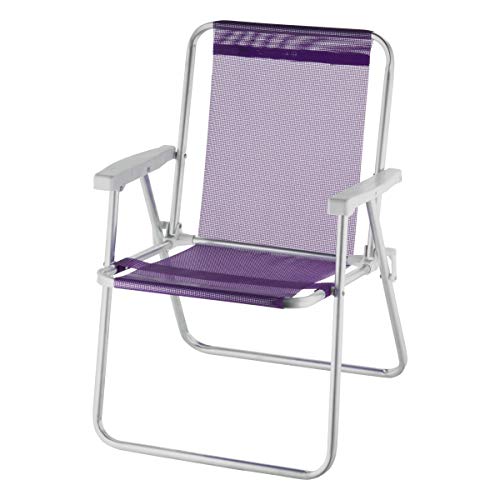 CADEIRA DE PRAIA ALTA ALUMÍNIO BEACH PREMIUM LILÁS