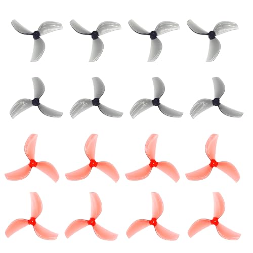16 PCS RC Propeller Gemfan 45mm 3-Blade Propeller Props with 1.5mm Shaft Hole for RC FPV Whoop Drone Freestyle Quadcopter 8CW 8CCW(4 Pairs Grey+4 Pairs Pink)