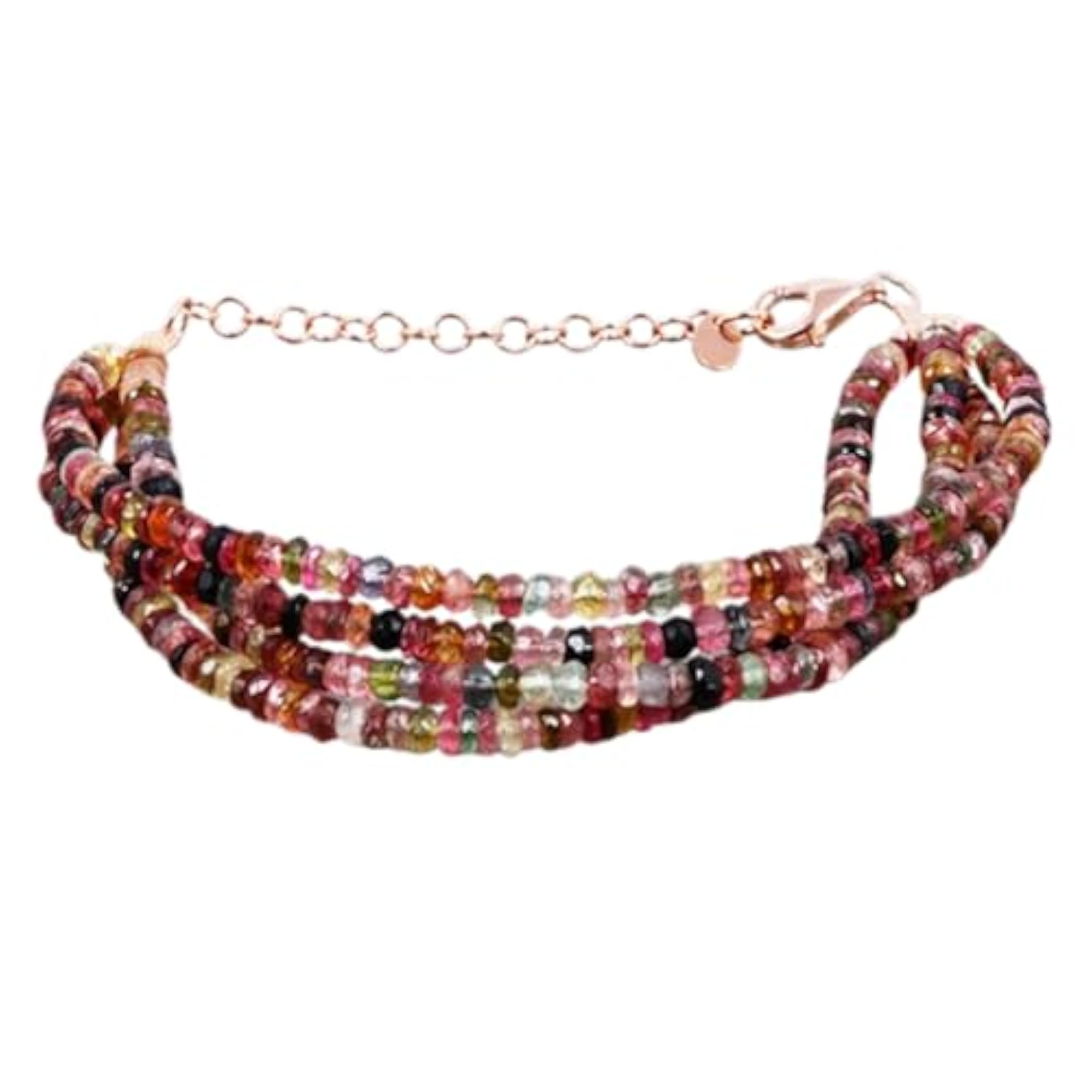 Multi Tourmaline Rondelle Beaded Bracelet, Unisex