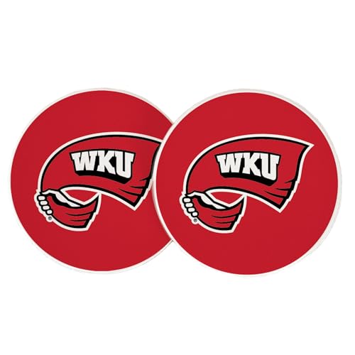 Desert Cactus Western Kentucky University Car Coaster WKU Hilltoppers Absorbent Sandstone Car Cup Coasters Set of 2 (Design A)