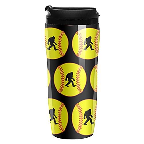 Taza de café de plástico con tapa con aislamiento de doble pared con diseño de Sasquatch Bigfoot